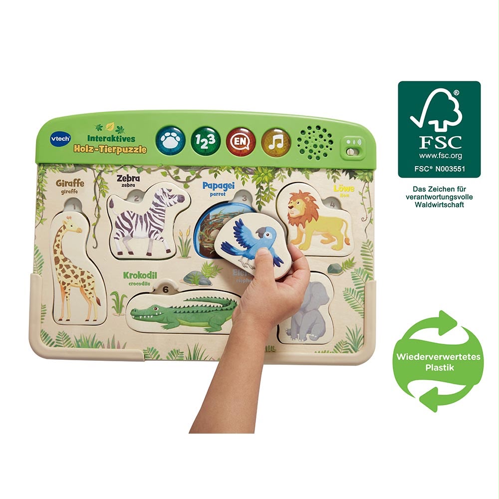 Interactive Wooden Animal Puzzle