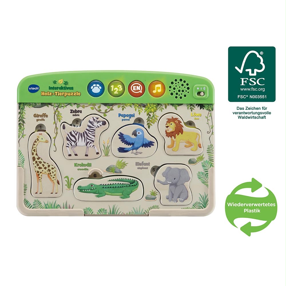 Interactive Wooden Animal Puzzle